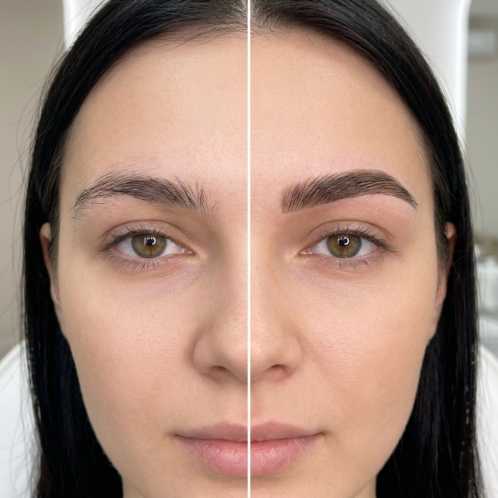 Resultado de diseño de cejas - Antes y Después