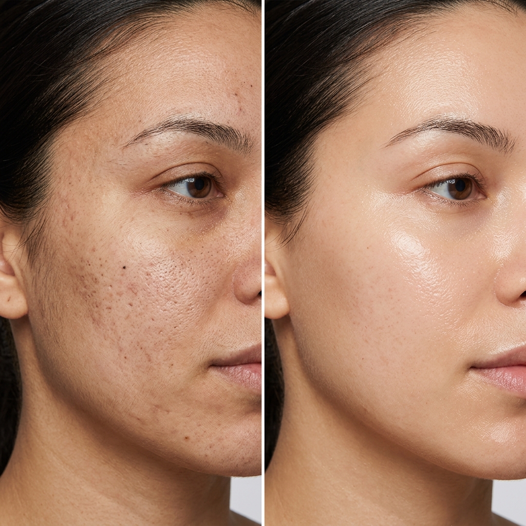 Resultado de tratamiento facial - Antes y Después